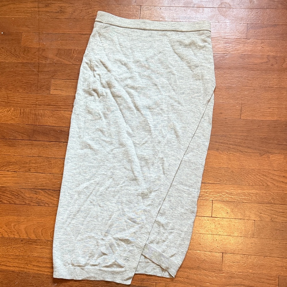 Light Gray Knit Midi Skirt